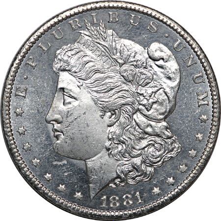 1881-CC Morgan Dollar MS-63 PL.