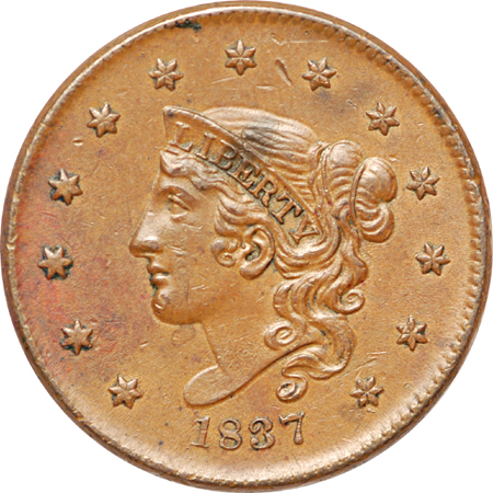 1816 and six additional Coronet large-cents, attributed