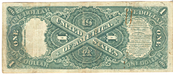 1880 $1.00.  Large Seal Blue Numbers. VF.