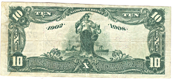 1902 $10.00. Galva, IL Charter# 2793 Blue Seal Date Back. VF.