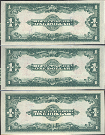 Three Sequential 1923 $1.00.  PCGS
