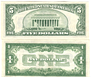 Pair of Fancy Serial Number Silver Certificates.