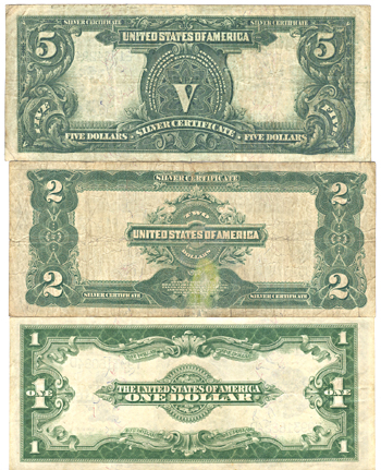 Three Large Size Silver Certificates.