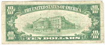 1929 $10.00. New Wilmington, PA Charter# 9554 Ty. 1. F.