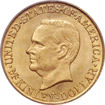 1916 McKinley commemorative gold dollar, PCGS MS-64