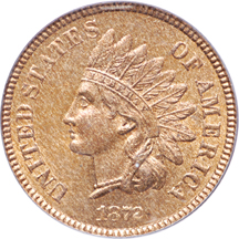 1872 Indian Head cent, PCGS MS-64 RB