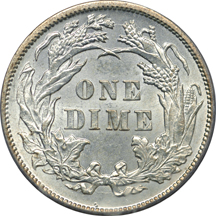 1882 Seated Liberty dime, PCGS MS-65