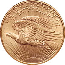 1908 'no motto' Saint-Gaudens double-eagle, NGC MS-64