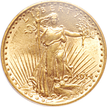 1914-S (pair) Saint-Gaudens double-eagles, PCGS MS-63