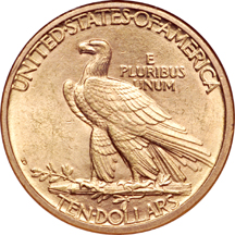 1908-D 'no motto' Indian eagle, NGC MS-62