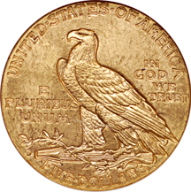 1909-D Indian half-eagle, NGC MS-63