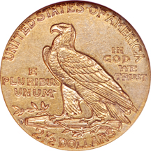 1914-D Indian quarter-eagle, NGC AU-58