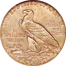 1925-D Indian quarter-eagle, NGC MS-62