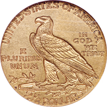 1911-D Indian quarter-eagle, NGC AU-58