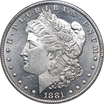 1881-CC Morgan dollar, PCGS MS-64 PL