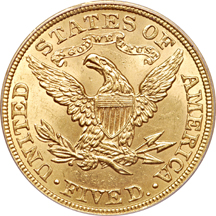 1908 Coronet half-eagle, PCGS MS-63