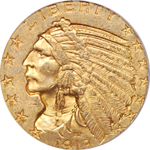 1913 Indian half-eagle, PCGS MS-63