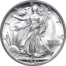 1941-S Walking Liberty half-dollar, PCGS MS-66