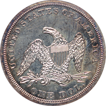 1862 Seated Liberty dollar, NGC PF-63