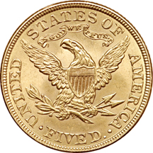 1900 Coronet half-eagle Unc.