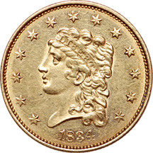 1834 Classic Head quarter-eagle Unc. Details.