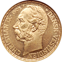1905-P (Danish West Indies) 4 Daler / 20 Francs, NGC MS-66