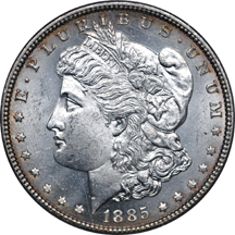 1884-CC and seven additional PCGS certified Morgan dollars Unc.