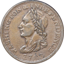 1783 'Unity States' cent, NGC AU-53 BN