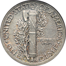 1916-D Mercury dime, NGC AU-50