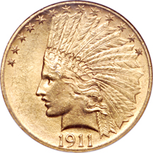 1911 Indian eagle, NGC MS-63