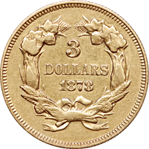 1878 Three dollar EF-40