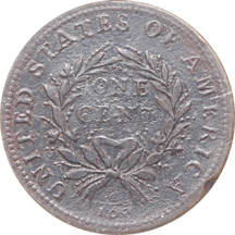 1793 (S-8 'vine and bars') Wreath cent, NCS VF details