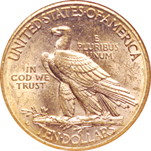 1910-D Indian eagle, NGC MS-61