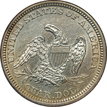 1862 NGC AU-55 and 1891-S AU-58 certified Seated Liberty quarters