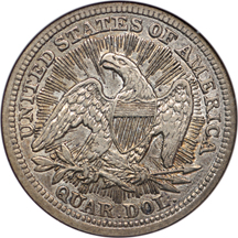 1851-O and two additional scarcer certified Seated Liberty quarters