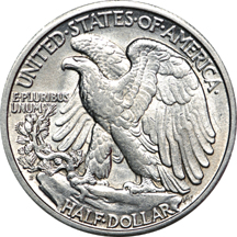 1917-D, 1918-D and 1929-D Walking Liberty half-dollars