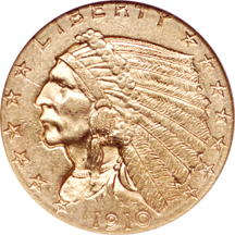 1910 (pair) of Indian quarter-eagles, both NGC MS-61