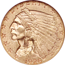 1926 Indian quarter-eagle, NGC MS-62