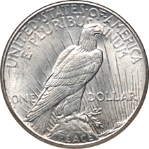 1928 Peace dollar, NGC MS-62