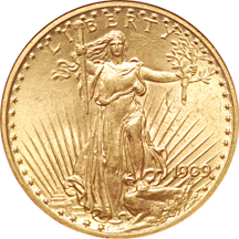 1909 Saint-Gaudens double eagle, NGC MS-62