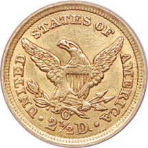 1846-O Coronet quarter-eagle, PCGS AU-55