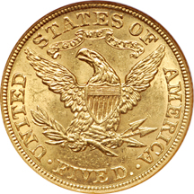 1904 Coronet half-eagle, NGC MS-63