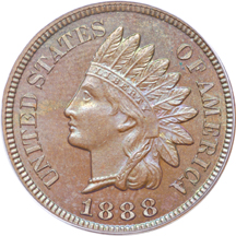 1888 Proof Indian Head cent, PCGS PF-64 BN