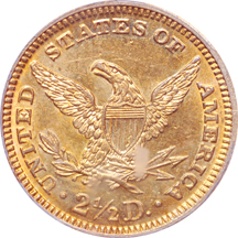 1870 Coronet quarter-eagle, PCGS MS-60