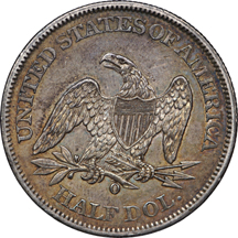 1861-O Seated Liberty half-dollar AU-50