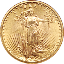 1907 Saint-Gaudens double-eagle, NGC MS-63