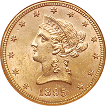 1895 Coronet eagle, NGC MS-63