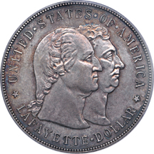 1900 Lafayette commemorative silver dollar, PCGS AU-55