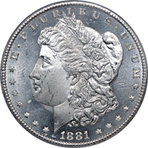 1881-CC Morgan dollar, PCGS MS-64 PL