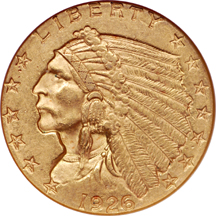 1915 and 1926 Indian quarter-eagles, NGC MS-61